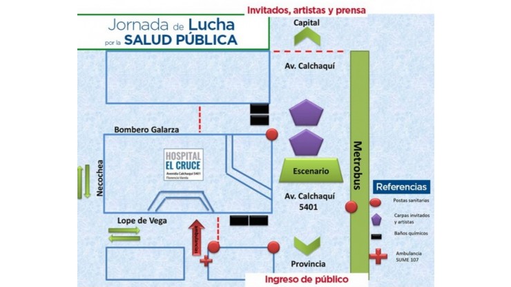 El Sindicato del Hospital El Cruce cortará una  mano de Av. Calchaqui por protesta